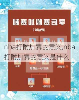 nba打附加赛的意义,nba打附加赛的意义是什么