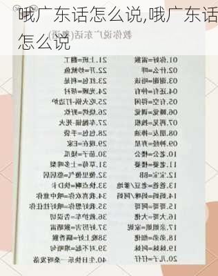 哦广东话怎么说,哦广东话怎么说
