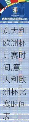 意大利欧洲杯比赛时间,意大利欧洲杯比赛时间表