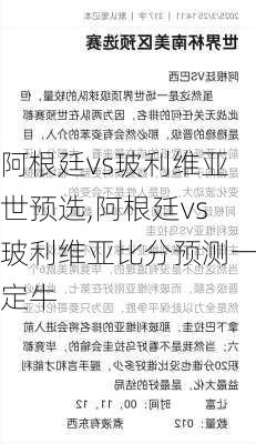 阿根廷vs玻利维亚世预选,阿根廷vs玻利维亚比分预测一定牛