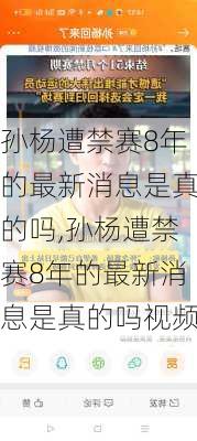孙杨遭禁赛8年的最新消息是真的吗,孙杨遭禁赛8年的最新消息是真的吗视频
