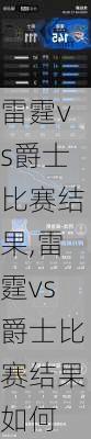 雷霆vs爵士比赛结果,雷霆vs爵士比赛结果如何