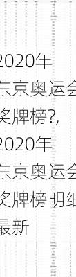 2020年东京奥运会奖牌榜?,2020年东京奥运会奖牌榜明细最新
