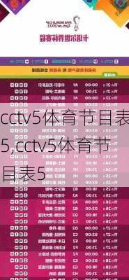 cctv5体育节目表5,cctv5体育节目表5