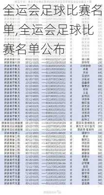 全运会足球比赛名单,全运会足球比赛名单公布