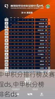中甲积分排行榜及赛程ds,中甲积分榜排名ds
