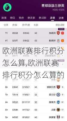 欧洲联赛排行积分怎么算,欧洲联赛排行积分怎么算的