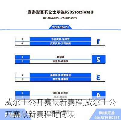 威尔士公开赛最新赛程,威尔士公开赛最新赛程时间表