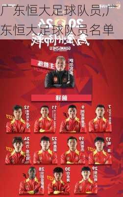 广东恒大足球队员,广东恒大足球队员名单
