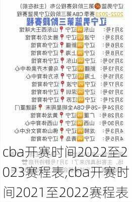 cba开赛时间2022至2023赛程表,cba开赛时间2021至2022赛程表