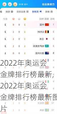 2022年奥运会金牌排行榜最新,2022年奥运会金牌排行榜最新图片