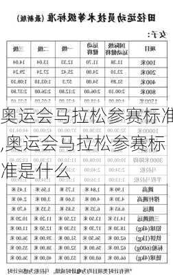 奥运会马拉松参赛标准,奥运会马拉松参赛标准是什么