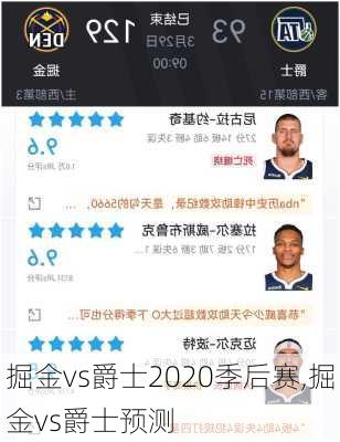 掘金vs爵士2020季后赛,掘金vs爵士预测