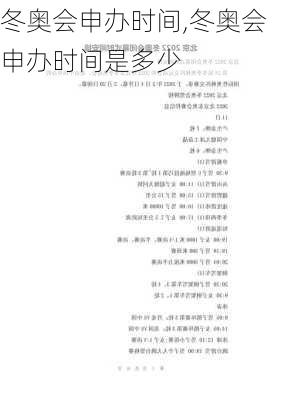 冬奥会申办时间,冬奥会申办时间是多少