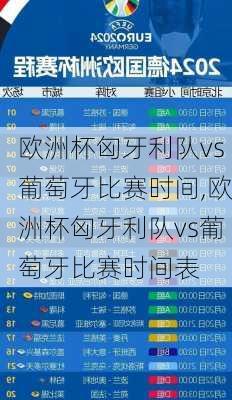 欧洲杯匈牙利队vs葡萄牙比赛时间,欧洲杯匈牙利队vs葡萄牙比赛时间表