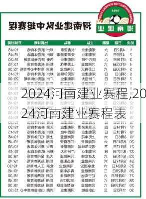2024河南建业赛程,2024河南建业赛程表