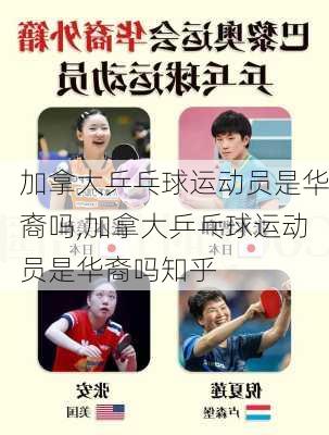 加拿大乒乓球运动员是华裔吗,加拿大乒乓球运动员是华裔吗知乎