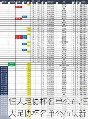 恒大足协杯名单公布,恒大足协杯名单公布最新