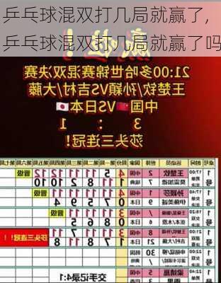 乒乓球混双打几局就赢了,乒乓球混双打几局就赢了吗