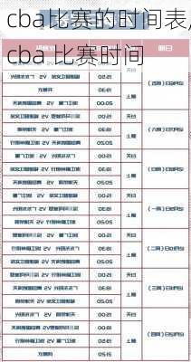 cba比赛的时间表,cba 比赛时间