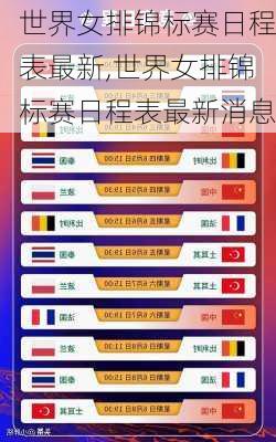 世界女排锦标赛日程表最新,世界女排锦标赛日程表最新消息