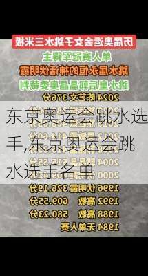 东京奥运会跳水选手,东京奥运会跳水选手名单