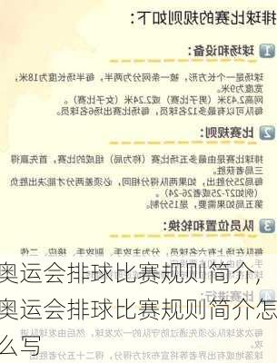 奥运会排球比赛规则简介,奥运会排球比赛规则简介怎么写