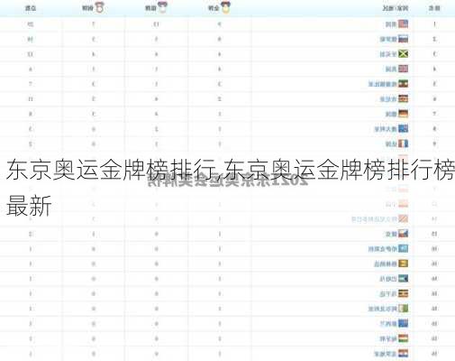 东京奥运金牌榜排行,东京奥运金牌榜排行榜最新