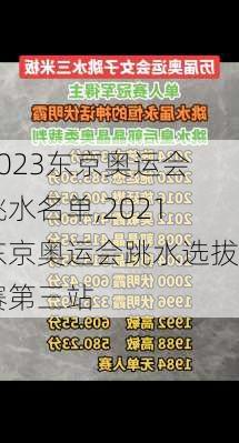 2023东京奥运会跳水名单,2021东京奥运会跳水选拔赛第三站