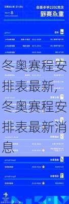 冬奥赛程安排表最新,冬奥赛程安排表最新消息