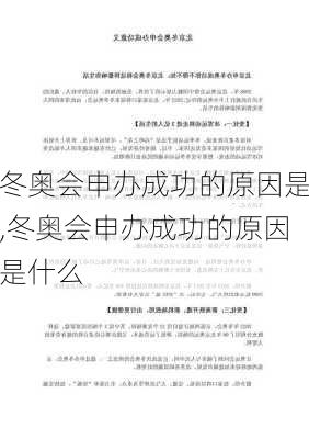 冬奥会申办成功的原因是,冬奥会申办成功的原因是什么