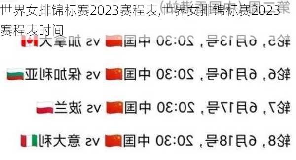 世界女排锦标赛2023赛程表,世界女排锦标赛2023赛程表时间