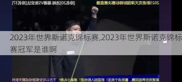 2023年世界斯诺克锦标赛,2023年世界斯诺克锦标赛冠军是谁啊