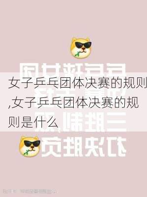 女子乒乓团体决赛的规则,女子乒乓团体决赛的规则是什么