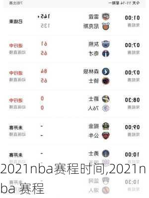2021nba赛程时间,2021nba 赛程