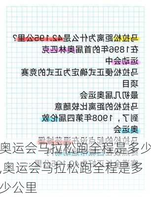 奥运会马拉松跑全程是多少,奥运会马拉松跑全程是多少公里