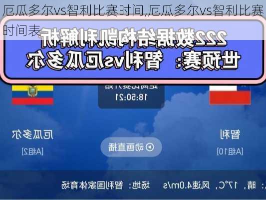 厄瓜多尔vs智利比赛时间,厄瓜多尔vs智利比赛时间表