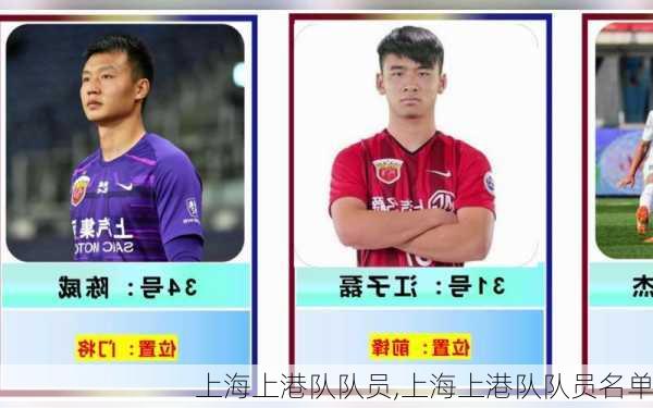 上海上港队队员,上海上港队队员名单