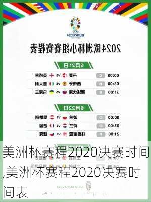 美洲杯赛程2020决赛时间,美洲杯赛程2020决赛时间表