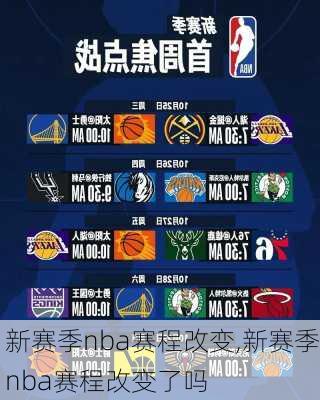 新赛季nba赛程改变,新赛季nba赛程改变了吗