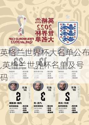 英格兰世界杯大名单公布,英格兰世界杯名单及号码