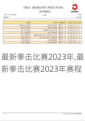 最新拳击比赛2023年,最新拳击比赛2023年赛程