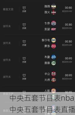 中央五套节目表nba,中央五套节目表直播
