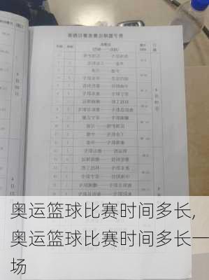奥运篮球比赛时间多长,奥运篮球比赛时间多长一场