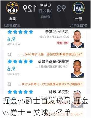 掘金vs爵士首发球员,掘金vs爵士首发球员名单