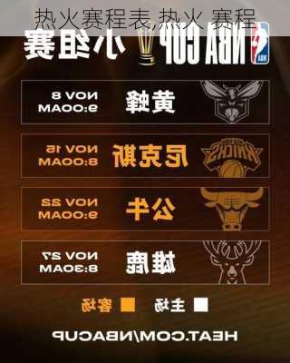热火赛程表,热火 赛程