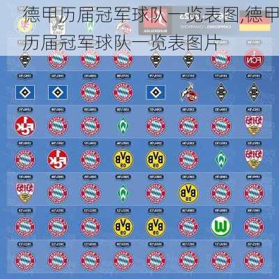德甲历届冠军球队一览表图,德甲历届冠军球队一览表图片