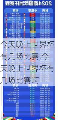 今天晚上世界杯有几场比赛,今天晚上世界杯有几场比赛啊
