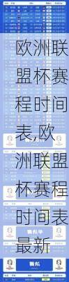 欧洲联盟杯赛程时间表,欧洲联盟杯赛程时间表最新