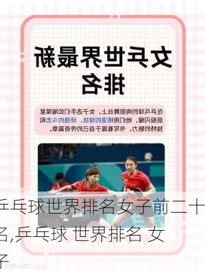 乒乓球世界排名女子前二十名,乒乓球 世界排名 女子